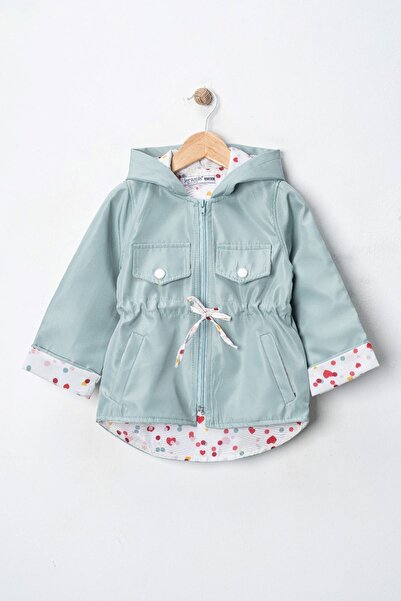 Minigimin Cicileri My Little One's Trench Coat with Polka Dot Lining and Draw...