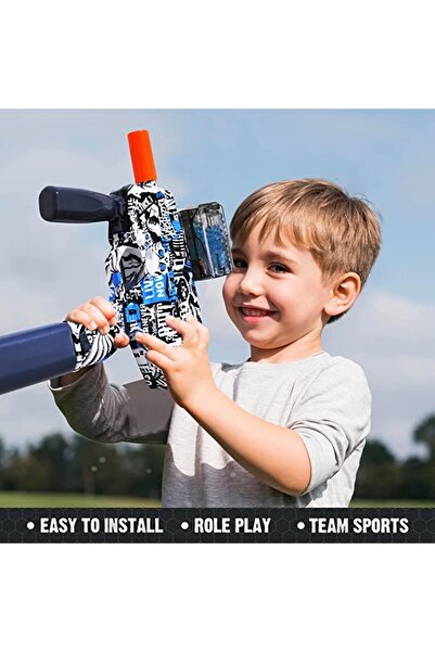 dalip electric toy machine gun MP9, gel water beads, 5000 beads, blue