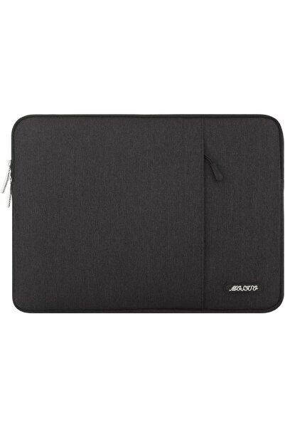 Mosiso Laptop Case 14 inch, Polyester Vertical Sleeve with Pocket, Black