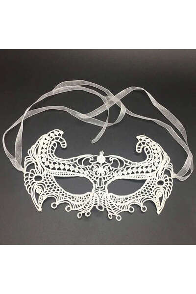ZERO LAND Lvsqvr White Color Lace Cut Lace Embroidered Prom Party Mask (80520) 1 No