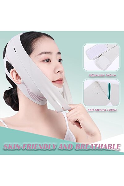 RADIOTRONICS Reusable V-Line Mask for Women, Soft Adjustable Breathable Chin Strap Face Lifting Band