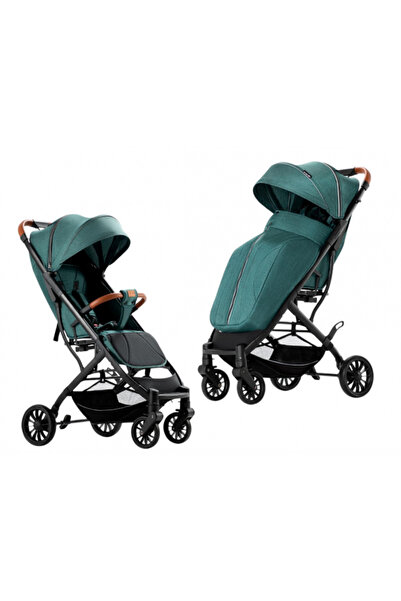 L-Sun Cărucior sport, tip troler, husă detașabilă de iarnă, roți de cauciuc, pliere ultracompactă, S1, Emeral