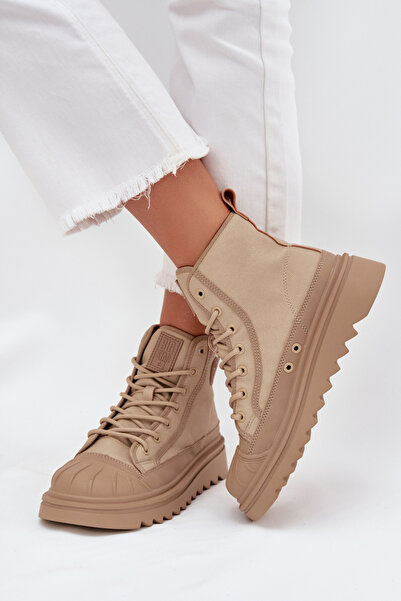 Big Star Shoes Women's High-Top Sneakers Insulated Big Star OO274A356 Beige 36