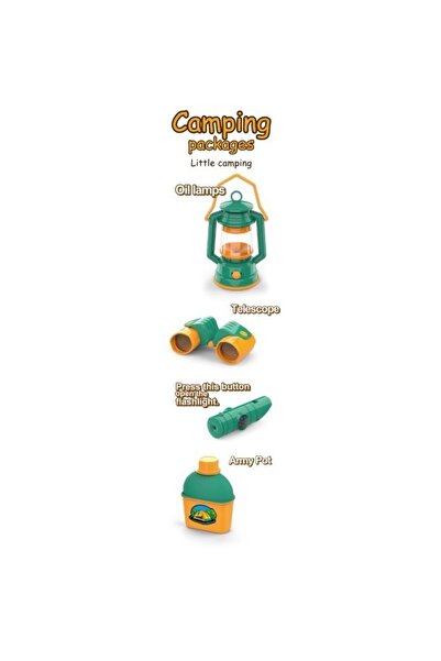 dalip Children's camping set for indoor/outdoor, 7 themed accessories with tent, multicolor
