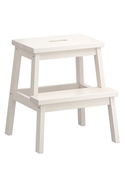 TRINAR Scaun scară cu 2 trepte, alb, 50 cm