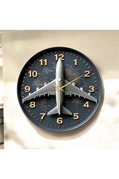 AA Shop Uçak Renkli Baskı Desenli Sayılı Yılbaşı Hediyelik Ahşap Sessiz Tablo...