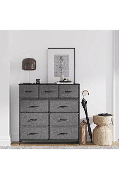 Zztcmp Dresser with 9 Drawers,Furniture Storage Chest Tower Unit,Tall Chest Organizer Unit