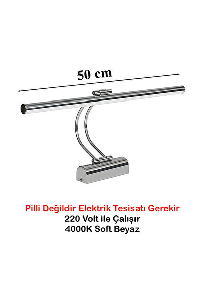 Merwish Flüt Led Aplik 50 CM 4000K Soft Beyaz Banyo Tablo Çalışma Masası Duvar Aydınlatma Lamba