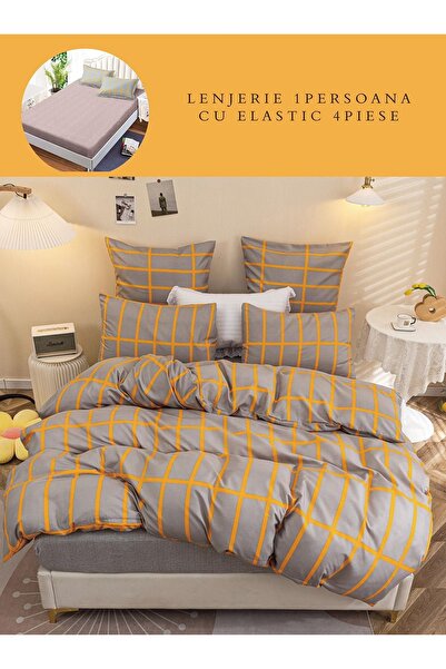 CHIRASO CHIRASO Linen, Satin Cotton, 1 person, ELASTIC Sheet 140x200cm, Pillowcase 155x200, 2 Pillowcases