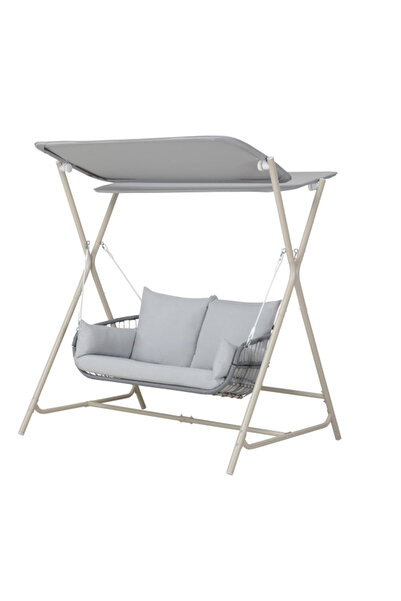 Living Accents أرجوحة متينة من الفولاذ والرتان لشخصين