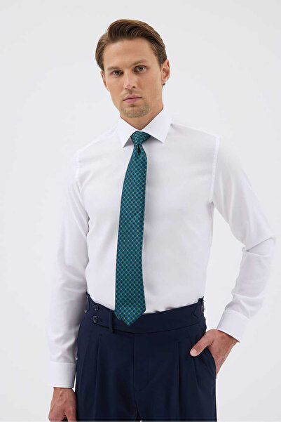 Paşahan Dobby Classic White Men's Shirt