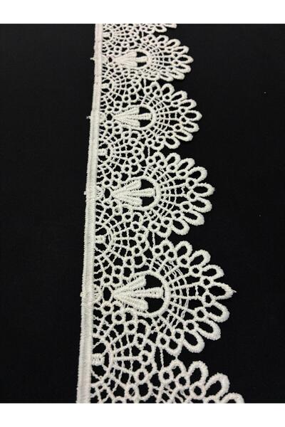 ULUPAMİR دانتيل غيبور أبيض بعرض 7 سم