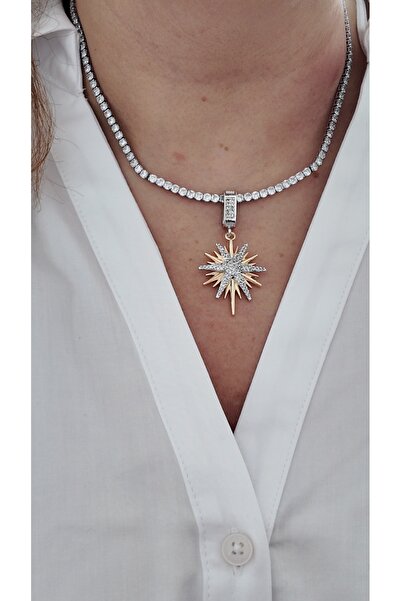 By Selen Suyolcu قلادة نسائية من بولار ستار زيركون ووترواي