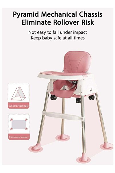 COOYA High Chair, Portable Baby Chair with Dining Tray, Height-Adjustable Dining Table Chair for Bab