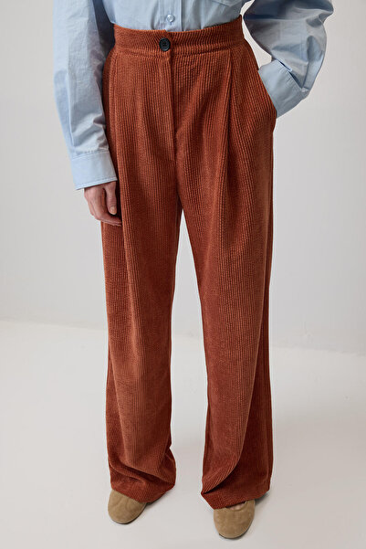 Touché Privé FİTİLLİ KADİFE BOL PAÇA PANTOLON