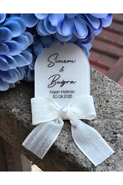 Beyaz kurdeleli Nişan Hediyelik(25 adet)
