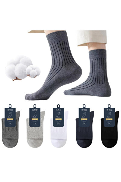 Lullaxx جوارب رجالية ٥ قطع، قطن ١٠٠٪، مقاومة للرطوبة، كاجوال (مقاس ٣٨-٤٦، مختلط)