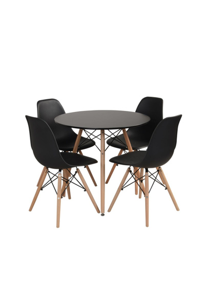 micasa 5-Piece Comfortable Seating Stylish Design Wooden Table Dining Set