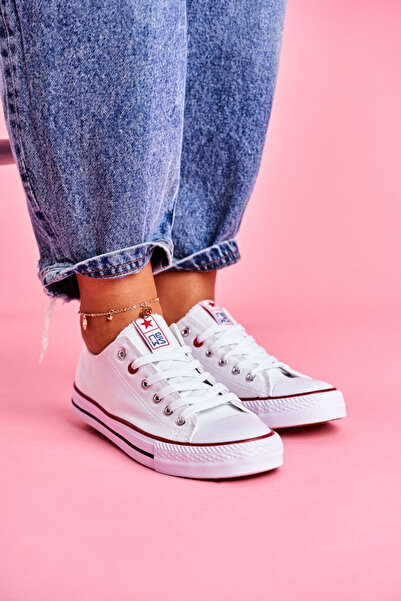 BOTO Classic white sneakers for women with ECOME RED TRIM 40