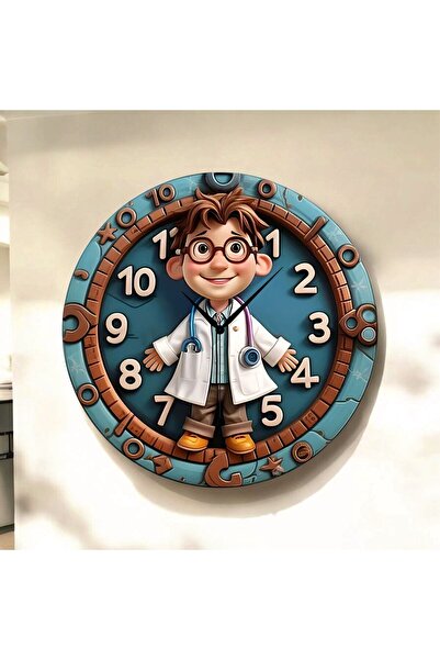 AA Shop Doktor Eczacı Renkli Baskı Desenli Sayılı Yılbaşı Hediyelik Ahşap Ses...