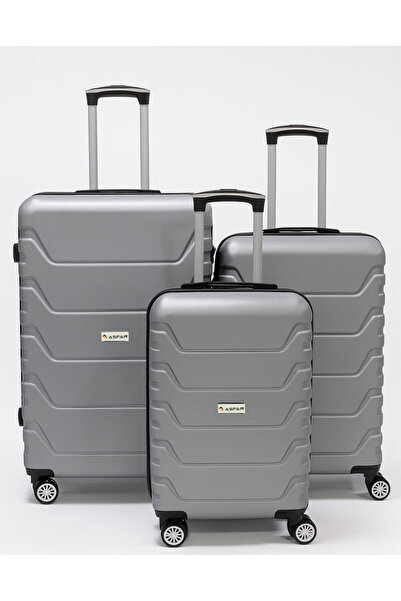 ASFAR XT-317 Set of 3 Luggage (28/24/20 Inch) | ABS Hard Case Bag with Combination Lock- Silver White