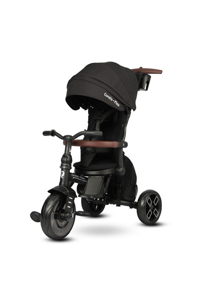 QPLAY دراجة ثلاثية العجلات كومفو ماكس 7 في 1 للأطفال من عمر 10 أشهر إلى 6 سنوات فما فوق، لون أسود