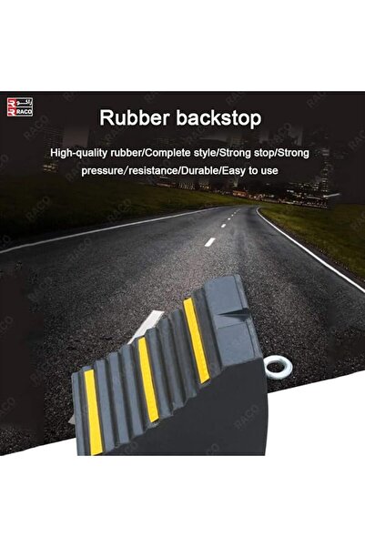 Raco دعامات عجلات مطاطية متينة - مقاس 24×16×19 سم مع مقابض براغي حلقية وشرائط صفراء