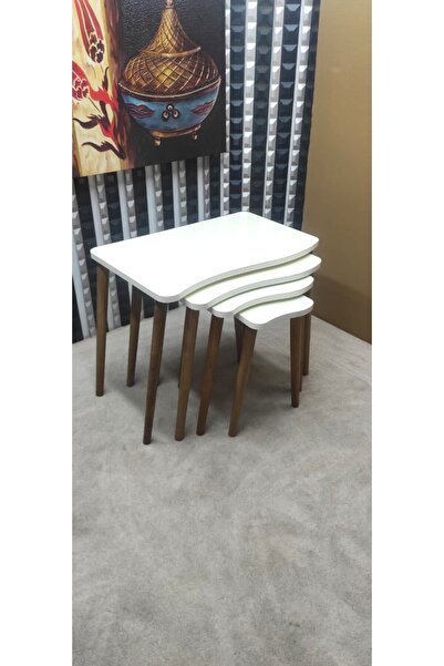 sandıkçı HACI HAFIZ 4 Lü Ahşap Zigon Sehpa Takımı, Bohem tarzı ile evinize şı...