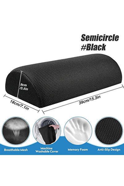 choice2 Semicircle-Black 1Pc Foot Rest for Under Desk at Work-Ergonomic Design Foot Stool for Fatigue with M