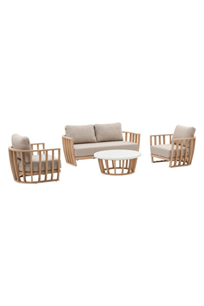 Hesperide 4-Piece Lemindo 5-Seater Eucalyptus Garden Seating Set