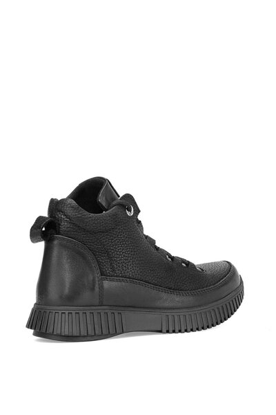 Mammamia D25KB-4525 Γυναικείες φλατ μπότες από γνήσιο δέρμα Nubuck Μαύρο