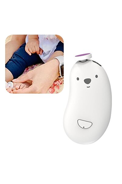 Flippy Electric Nail File for Babies and Adults, ABS, USB Rechargeable, 6 Accessories, LED, White