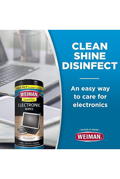 Weiman مناديل تنظيف الشاشات الإلكترونية المضادة للكهرباء الساكنة (30 منديلًا)