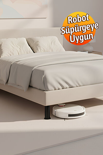 Badem10 Keson 4 Pieces 15 cm Black Plastic Furniture Base Tv Unit Heightening Leg Robot Vacuum Cleaner Compatible