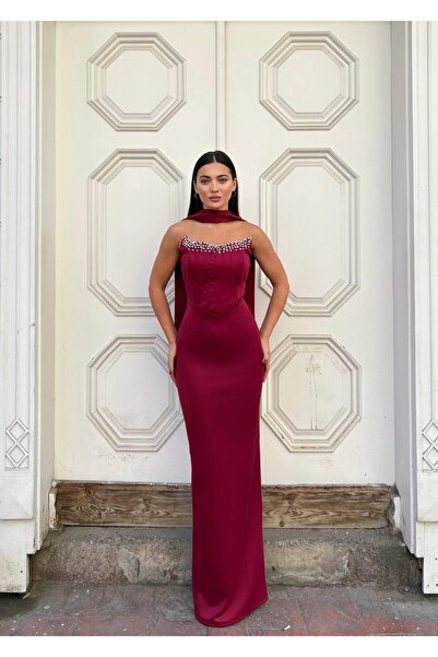 Modafeminen Rochie de seară Scuba din țesătură elastică cu broderie de piatră...