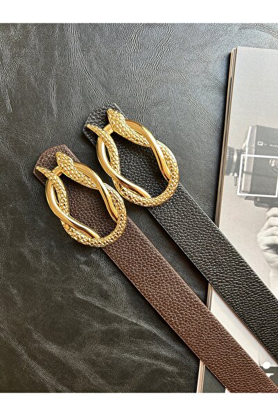 LİA KEMER حزام بمشبك ذهبي بنقشة ثعبان، حزام خصر، حزام معطف، حزام فستان، حزام ...