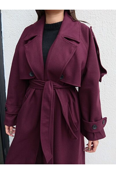 ESRAHELVACI Apolet Detail Belted Long Coat