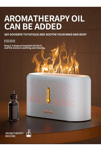 Generic Simulation Flame Air Aromatherapy Humidifier 200ml 4.5W LU1524-5 White