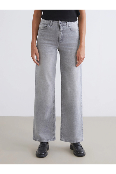 LC Waikiki Lcw Jeans Gray Wideleg Women's Jean Pants