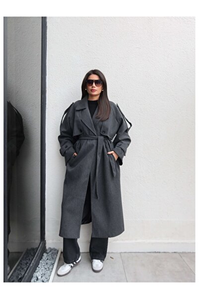 ESRAHELVACI Apolet Detail Belted Long Coat