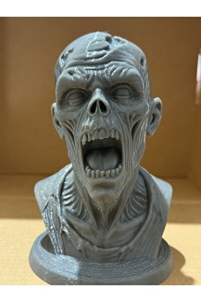 shop Yüksek Detaylı Zombi Büst Heykeli - 3D Baskı Dekoratif Obje