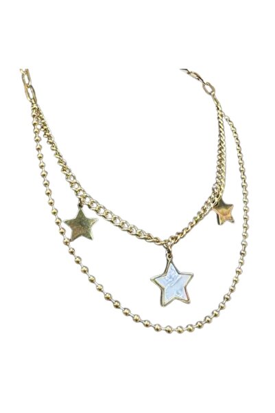 Uretti - Irem 3914 1363 Star Model Double Steel Necklace