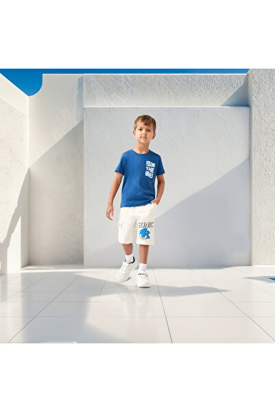 Juniors تي شيرت مطبوع برقبة دائرية وأكمام قصيرة - مجموعة من قطعتين