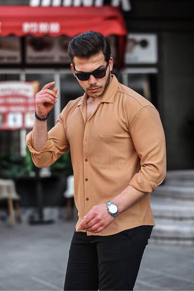 LiewenKlader Men's Shirt Striped Ottoman Slim Fit Modern Shirt