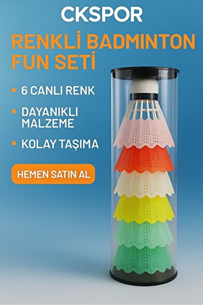 CKSpor Бадмінтонний м'яч, 6 штук, нові кольори – набір кольорових пір'яних м'...