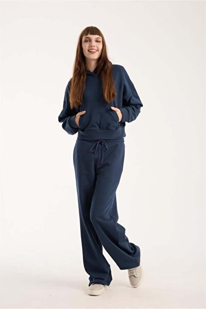 Store 100% Cotton Women's Hooded Pocket Sweatshirt + Pants Set (2 Pieces)