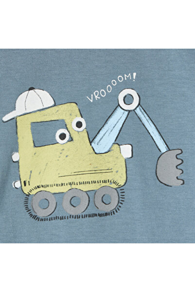 Juniors Vehicle Print Long Sleeves T-shirt with Crew Neck