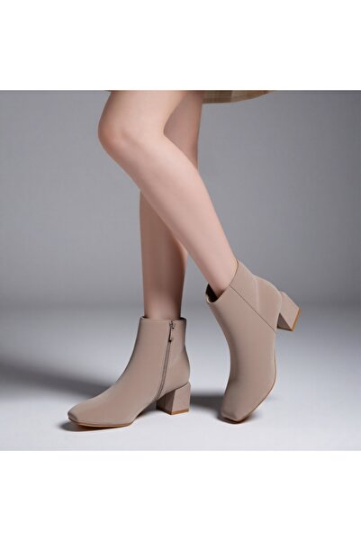OEM Fur-lined winter ankle boots for women, with thick heels, X21-727