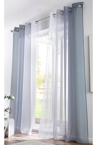BAILEY Jo Set of 2 Transparent Voile Curtains with Gradient Colour Pattern