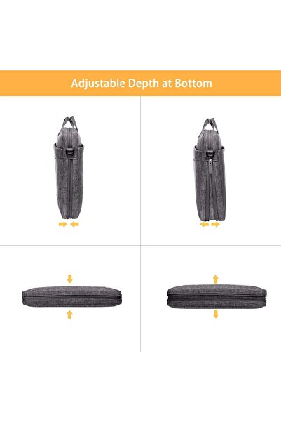 Mosiso حقيبة كتف للكمبيوتر المحمول (17-17.3 بوصة) رمادية